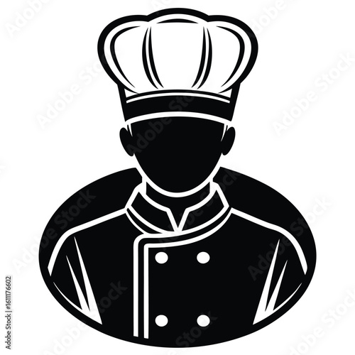 Vector Graphic of a Chef's Silhouette Wearing a Toque