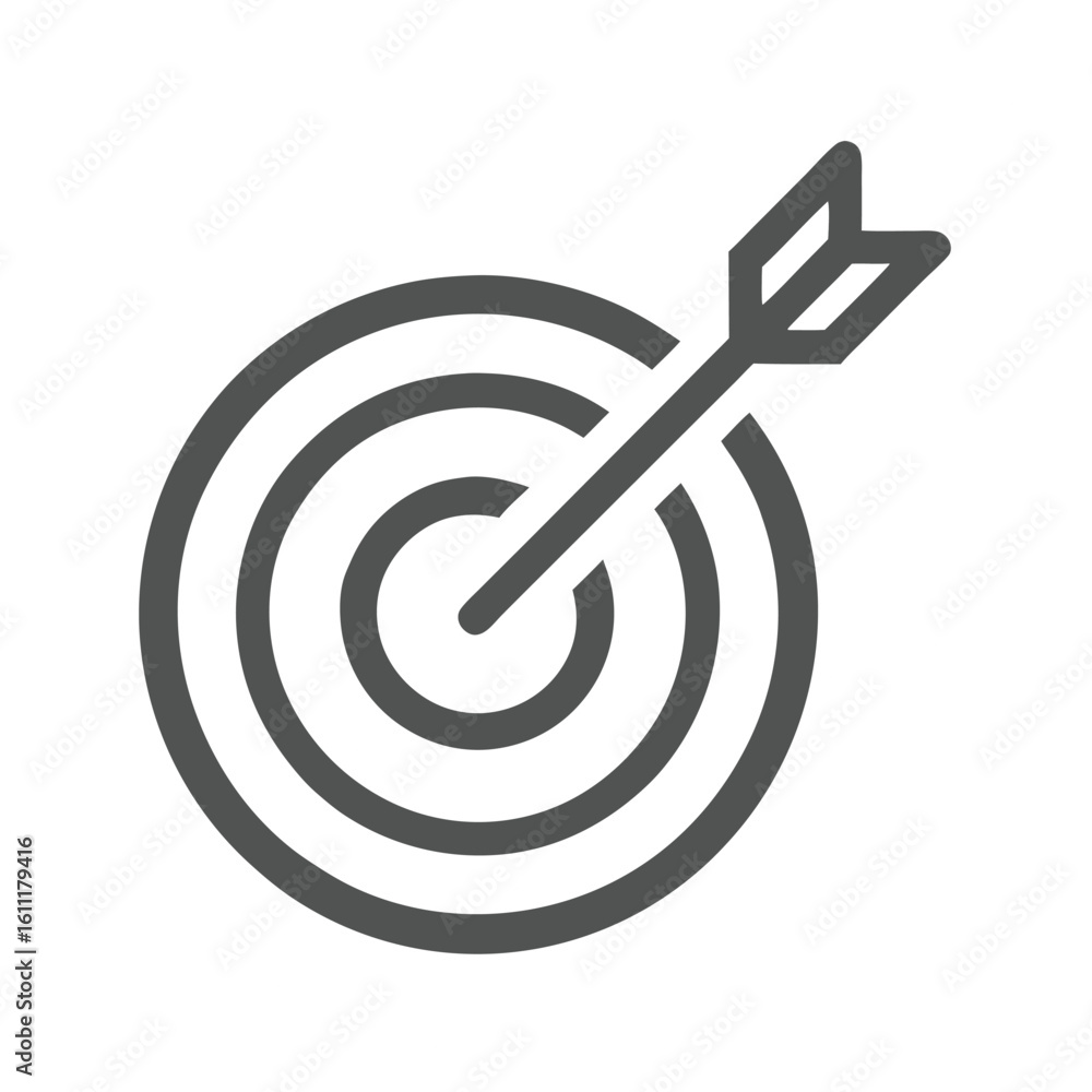 Simple Line Art Illustration of a Bullseye Target Symbolizing Goals and Precision Simple Line Art Illustration of a Bullseye Target Symbolizing Goals and Precision