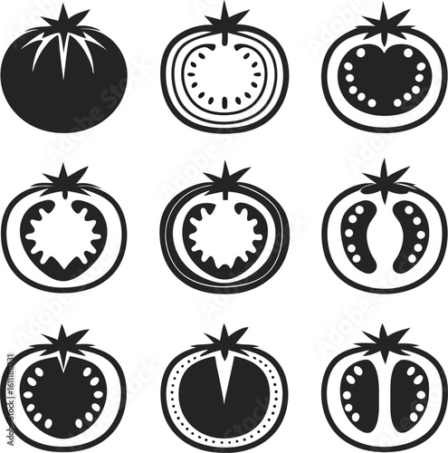 tomato icons set