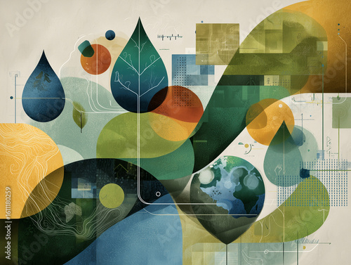 Abstract Environmental Science and Sustainability Concept

