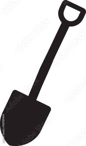 Shovel silhouette vector, shovel icon, garden shovel vector icon vector isolated on white background