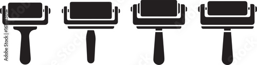 Dough Roller Silhouette Icon Vector Set – Baking Tool and Kitchen Utensil