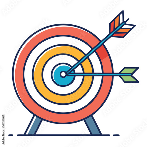 Target Practice an Illustration of a Bullseye with an Arrow Representing Accuracy and Goal Achievement