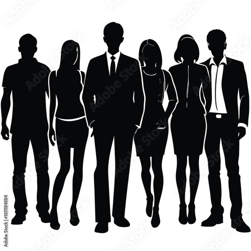 Silhouettes of Isolated Individuals in a Set Formation