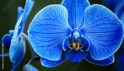 vibrant blue orchid in close up