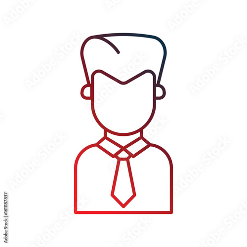 owner gradient outline icon with white background vector stock illustration