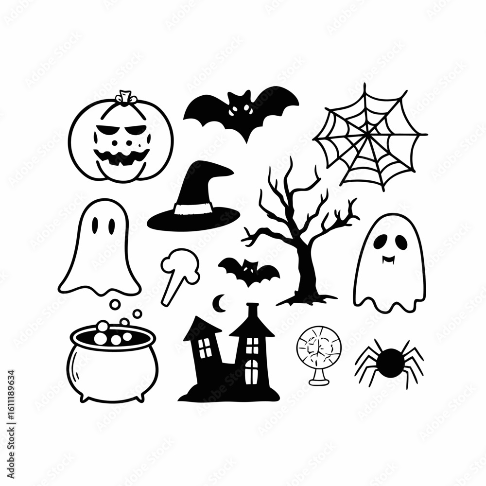 Fototapeta premium halloween vector set