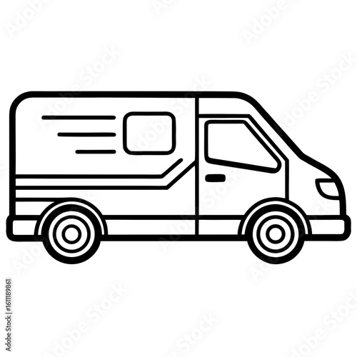 Wallpaper Mural Clean Shape Delivery Vehicle Line Drawing  Torontodigital.ca