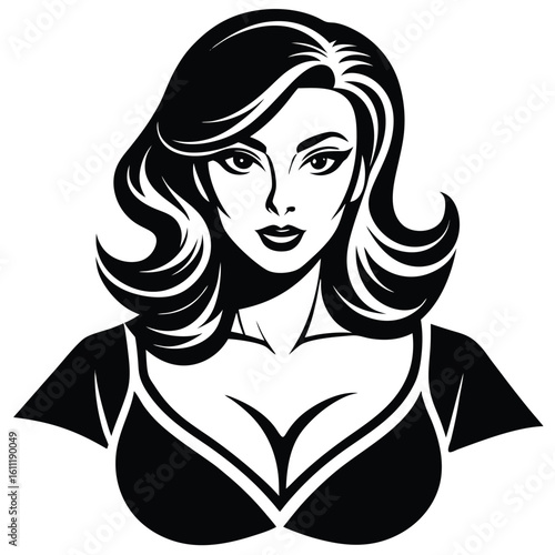 Elegantly Posed Silhouette of a Woman on a Serene White Background