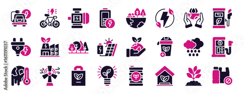 Ecology icon sets outline design