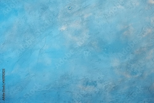 Light blue concrete wall background texture featuring artistic brush strokes and cracks, creating a unique and textured backdrop