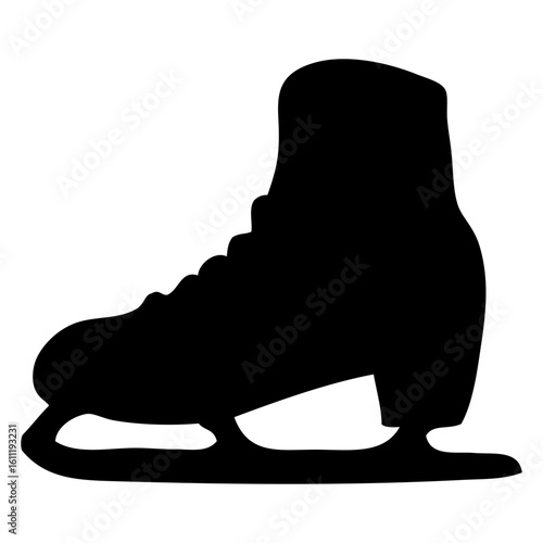 Logo winter sports. Icono silueta de patín para hielo. Bota para patinaje sobre hielo