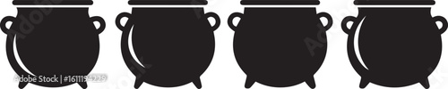 Cauldron Pot Icon Set Vector EPS