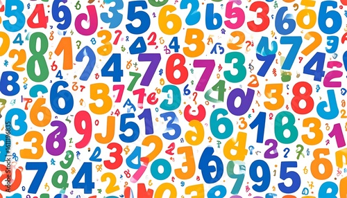 A colorful, abstract pattern of numbers