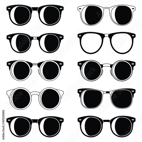 Sunglasses Icon Set – Free Vector Sunglasses and Eyewear Icons for Fashion and Design