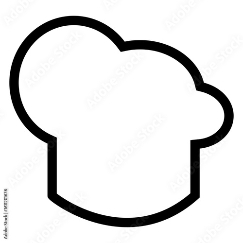 Logo restaurante. Icono con sombrero de chef con líneas 