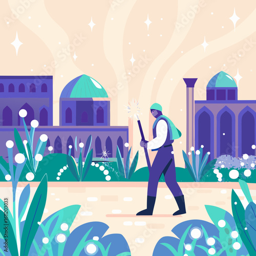 Woman walking in the city