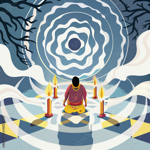 illustration of yoga lotus