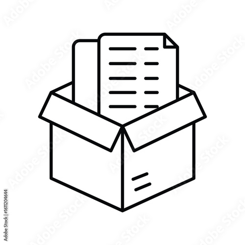 backlog lineal icon with white background vector stock illustration