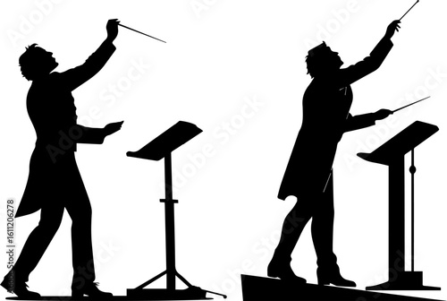 Orchestra Conductor Silhouettes - Music Leadership
