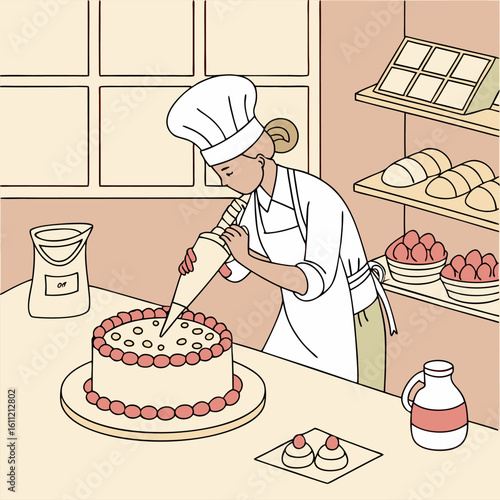 chef with cake