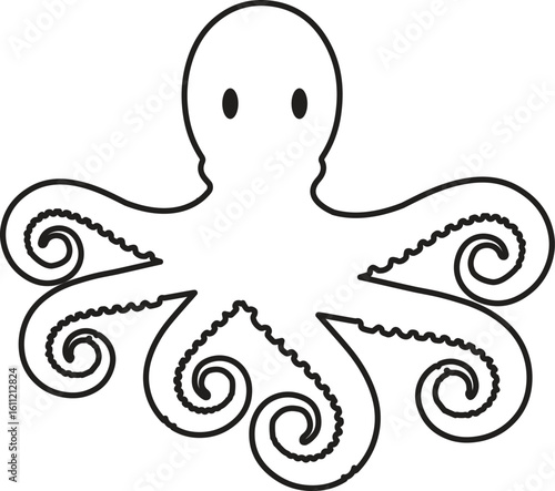 vector octopus silhouette design art
