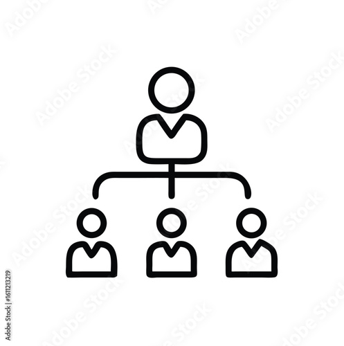 Modern leadership outline icon set on white background