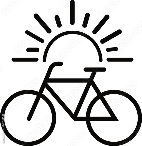 A black silhouette bicycle icon vector illustration.