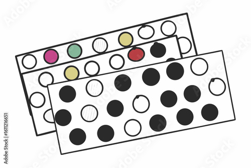 dices on a white background
