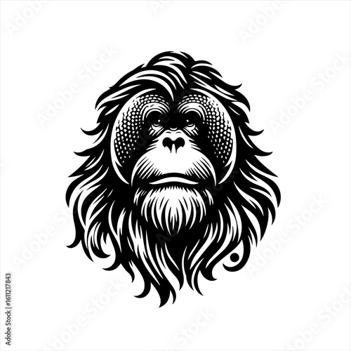 Orangutan face illustration