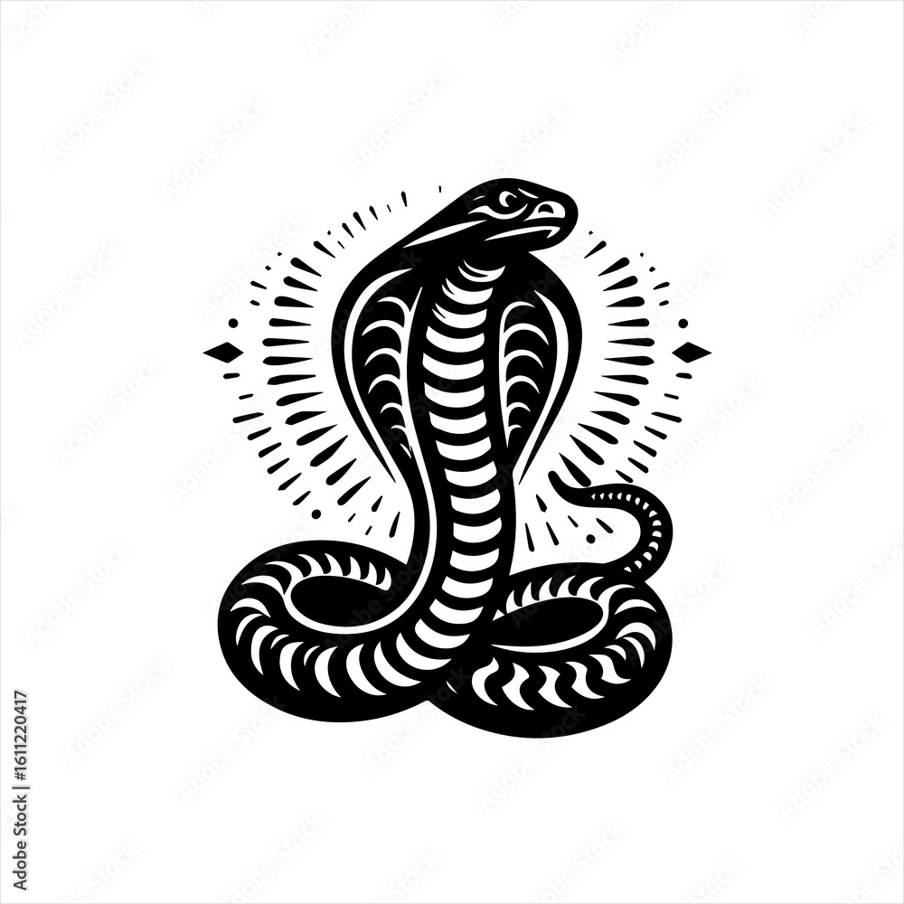 Fototapeta premium Cobra snake illustration