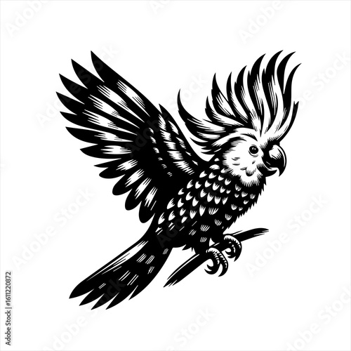 A cockatoo isolated on white background