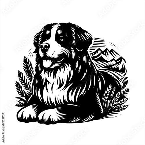 Bernese mountain dog portrait