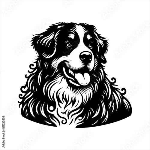 Bernese mountain dog illustration