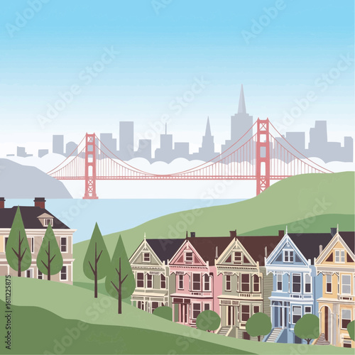 San Francisco Skyline with Hills