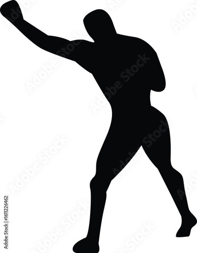 Silhouette of various fighting skills between two people
