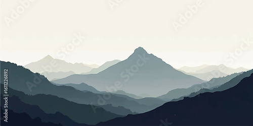 Morning mist over mountain peaks