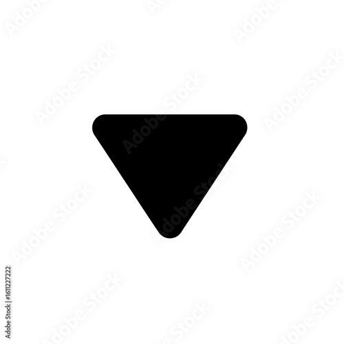 Minimalist black down arrow icon for download and navigation