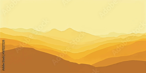 Majestic sunset over the mountains and desert, creating a vibrant, peaceful scene