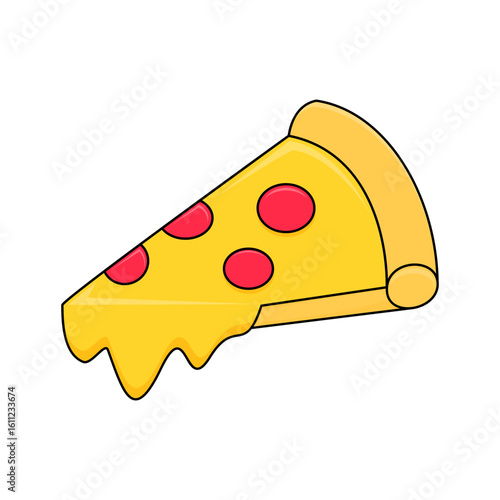 pizza. pizza with mozzarella cheese. food theme. vector illustration