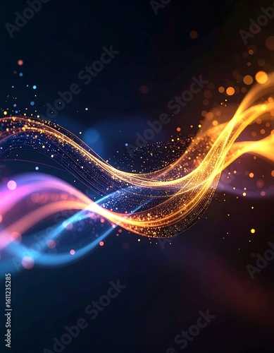 Abstract digital swirls of light