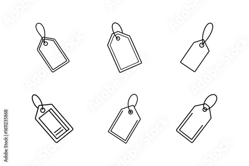 hang tag line art vector illustration
