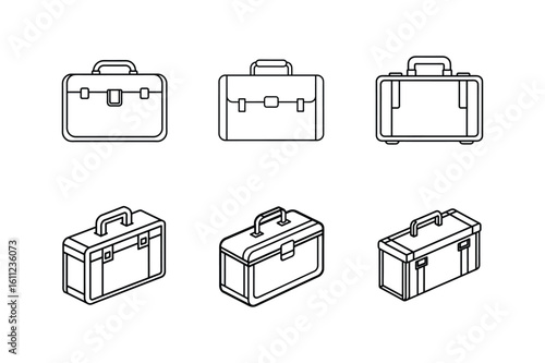 hard case icon line art vector illustration