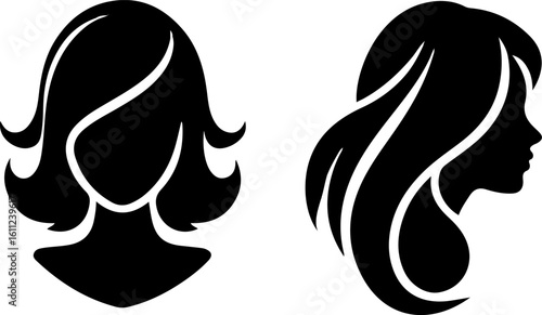 Women  Head or Face Vector Illustration. Simple Elegant Silhouette Vector Art. Incredible Silhouette Vectors. Perfect Neat and Clean Vector Art of Human Head. Black Color Profile Vector.