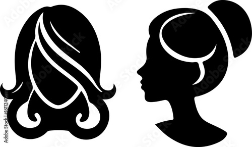 female Head or Face Vector Illustration. Simple Elegant Silhouette Vector Art. Incredible Silhouette Vectors. Perfect Neat and Clean Vector Art of Human Head. Black Color Profile Vector.