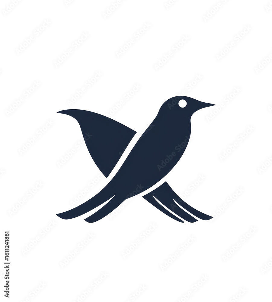 Fototapeta premium Logotype based on two birds. Transparent background