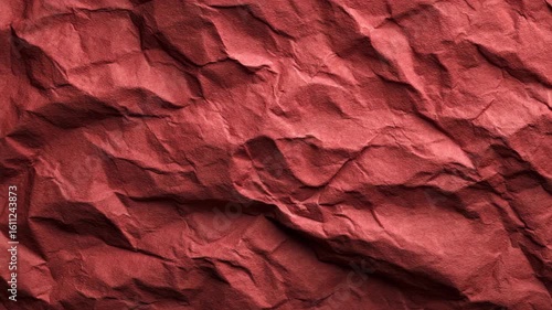 Wallpaper Mural Crumpled red paper close-up showing rough texture and deep creases, natural lighting, abstract background concept of imperfection and material surface Torontodigital.ca