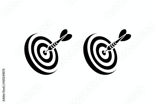 Double bullseye shot vector illustration representing precision accuracy and targeted success in business marketing and achieving goals with perfect aim