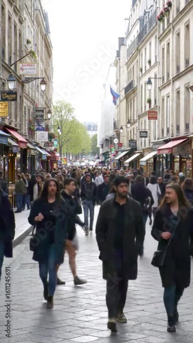 Bustling European Street Scene