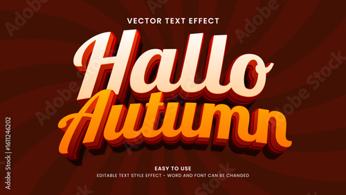 hallo autumn editable text effect